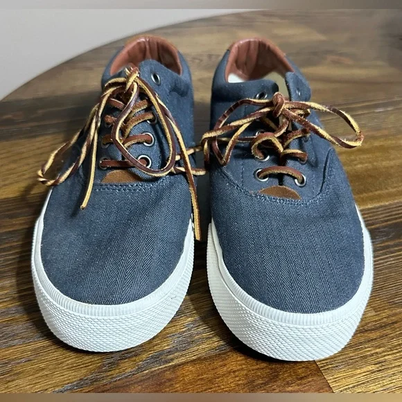 Polo by Ralph Lauren Men's Dark Blue and Brown Sneakers - Picture 3 of 6